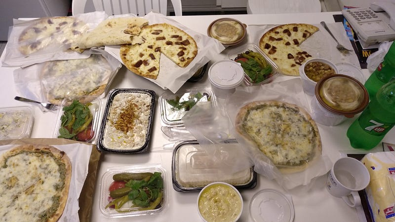 Fresh manoushe with zaatar