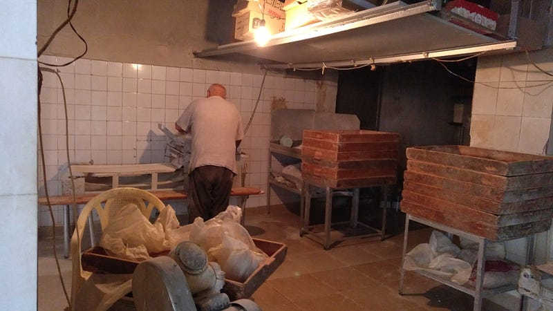 Manoushe being prepared