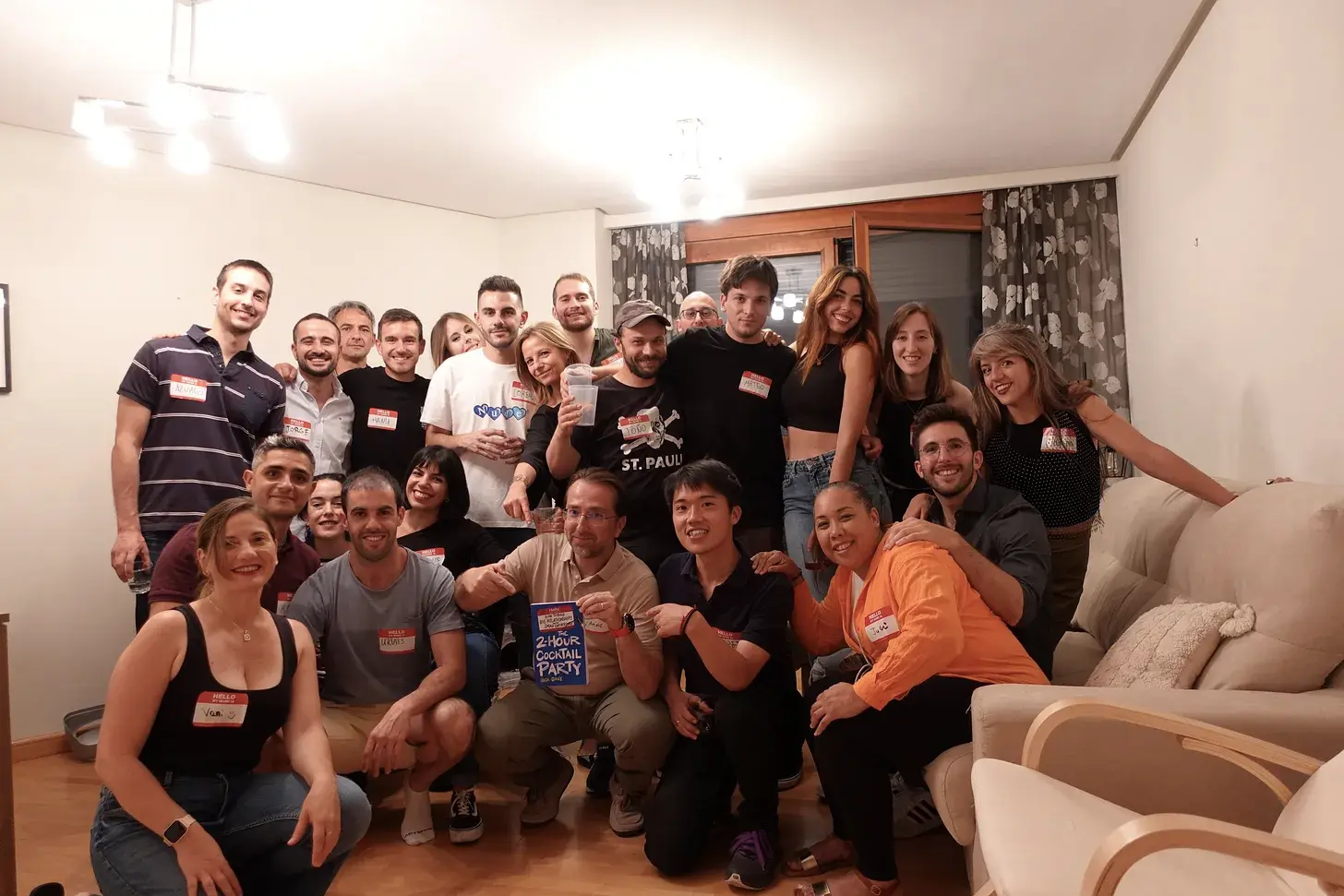 Group photo of guests at the author’s 2-hour cocktail party in Salamanca